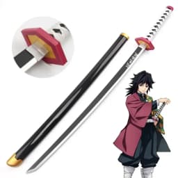 104cm Demon Slayer Kokushibo Katana Anime Kimetsu No Yaiba Cosplay Prop Ninja Real Size Japanese Katana Samurai Sword Wood Toy