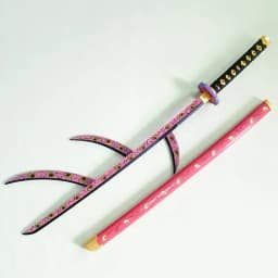 104cm Demon Slayer Kokushibo Katana Anime Kimetsu No Yaiba Cosplay Prop Ninja Real Size Japanese Katana Samurai Sword Wood Toy