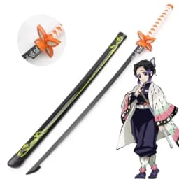 104cm Demon Slayer Kokushibo Katana Anime Kimetsu No Yaiba Cosplay Prop Ninja Real Size Japanese Katana Samurai Sword Wood Toy