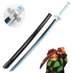 104cm Demon Slayer Kokushibo Katana Anime Kimetsu No Yaiba Cosplay Prop Ninja Real Size Japanese Katana Samurai Sword Wood Toy