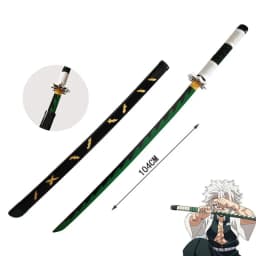 40inch Demon Slayer Katana Anime Kimetsu No Yaiba Cosplay Prop Wood Sword Real Size Japanese Katana Original Samurai Sabre Gift