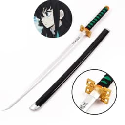 40inch Demon Slayer Katana Anime Kimetsu No Yaiba Cosplay Prop Wood Sword Real Size Japanese Katana Original Samurai Sabre Gift