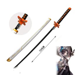40inch Demon Slayer Katana Anime Kimetsu No Yaiba Cosplay Prop Wood Sword Real Size Japanese Katana Original Samurai Sabre Gift