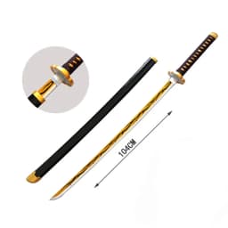 40inch Demon Slayer Katana Anime Kimetsu No Yaiba Cosplay Prop Wood Sword Real Size Japanese Katana Original Samurai Sabre Gift