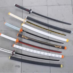 40inch Demon Slayer Katana Anime Kimetsu No Yaiba Cosplay Prop Wood Sword Real Size Japanese Katana Original Samurai Sabre Gift