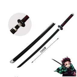 40inch Demon Slayer Katana Anime Kimetsu No Yaiba Cosplay Prop Wood Sword Real Size Japanese Katana Original Samurai Sabre Gift