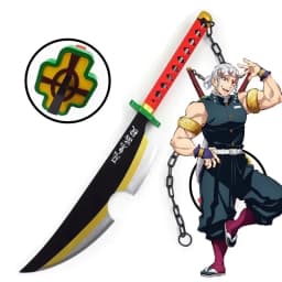 40inch Demon Slayer Katana Anime Kimetsu No Yaiba Cosplay Prop Wood Sword Real Size Japanese Katana Original Samurai Sabre Gift