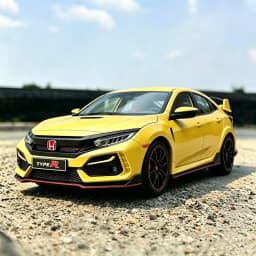 Large Size 1:18 HONDA CIVIC TYPE-R FK8 Hatchback Alloy Sports Car Model Diecasts Metal Track Racing Car Vehicles Model Kids Gift
