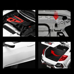 Large Size 1:18 HONDA CIVIC TYPE-R FK8 Hatchback Alloy Sports Car Model Diecasts Metal Track Racing Car Vehicles Model Kids Gift