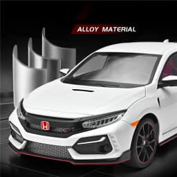 Large Size 1:18 HONDA CIVIC TYPE-R FK8 Hatchback Alloy Sports Car Model Diecasts Metal Track Racing Car Vehicles Model Kids Gift