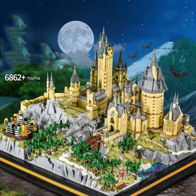 Micro Particles Building Blocks Magic Castle Blocks Magic School Palace Model Children Assembly Toys Birthday Christmas Gifts