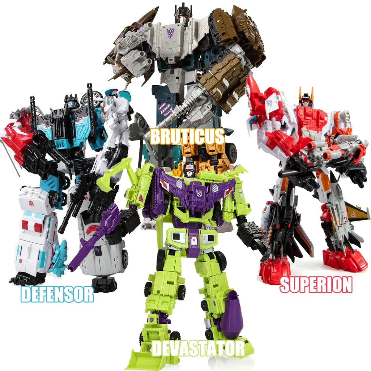 HaiZhiXing Defensor Bruticus Superion Devastator IDW 5IN1 6 IN 1 HZX 30CM Transformation Robot Toys NO BOX Sets Action Figure
