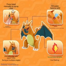 PokéMon Charmander Eevee Articulated Action Figures Model Kit Portable Humidifier Electric Model Spray Play Collectible Toy Gift