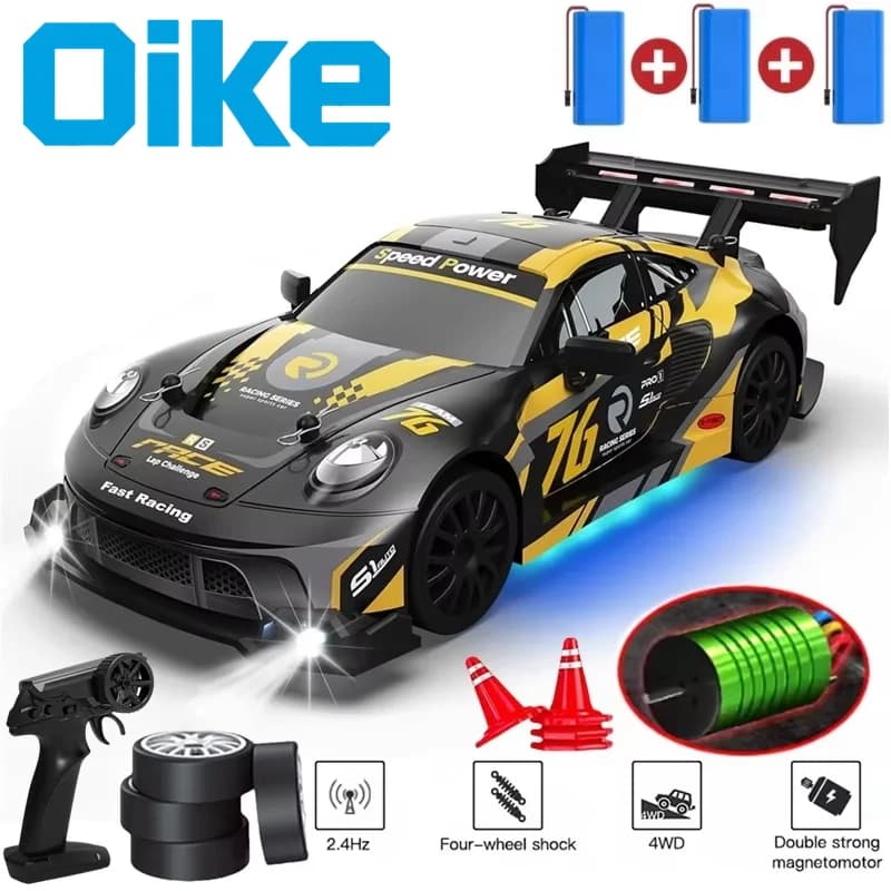 Oike 4WD Remote Control Drift Car 1:24 Mini Remote Control Racing Car Model 2.4G Radio High Speed RC Car Boy Toy Gift
