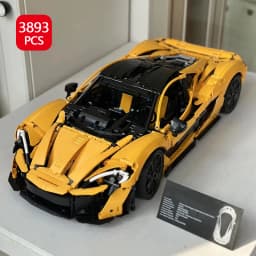 3893PCS MOC Yellow P1 1:8 Technical Supercar Building Blocks Model Collectible Display Assembly Toy Birthday Gifts for Adults