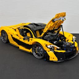 3893PCS MOC Yellow P1 1:8 Technical Supercar Building Blocks Model Collectible Display Assembly Toy Birthday Gifts for Adults