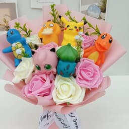 Anime Pokemon Pikachu Bouquet Dolls Toys Sweet Dream Series Mimikyu Fuecoco Pamo Mew Valentine Christmas Birthday Gift