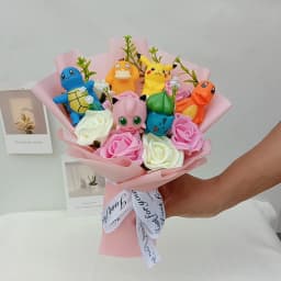 Anime Pokemon Pikachu Bouquet Dolls Toys Sweet Dream Series Mimikyu Fuecoco Pamo Mew Valentine Christmas Birthday Gift