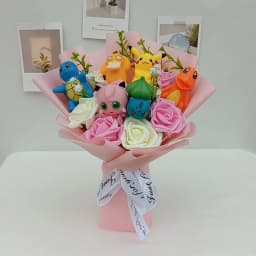 Anime Pokemon Pikachu Bouquet Dolls Toys Sweet Dream Series Mimikyu Fuecoco Pamo Mew Valentine Christmas Birthday Gift