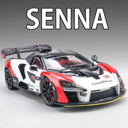 1:24 Senna GTR 720S Miniature Model Alloy Diecast Sports Car Toys Front Wheel Steering Sound Light Pull Back Boys Festival Gifts