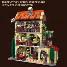 City Series MOC 1962pcs Pizza Shop Model Building Blocks DIY Pizza Restaurant Bricks Toys Gifts For Men Boy Desktop Ornament