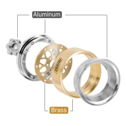 INJORA ModuWheel 1.3" Brass & Aluminum Beadlock Wheels, Negative Offset, for 1/18 1/24 RC Crawlers
