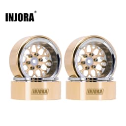 INJORA ModuWheel 1.3" Brass & Aluminum Beadlock Wheels, Negative Offset, for 1/18 1/24 RC Crawlers