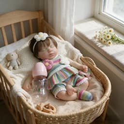 13 Inch Full Silicone Reborn Baby Doll Closed Eyes Hand Rooted Hair Lifelike Hand Painted Realistic Collectible Birthday Gift