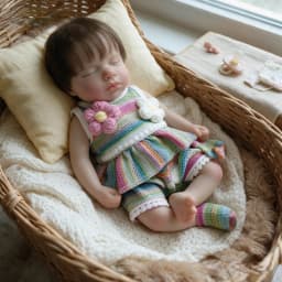 13 Inch Full Silicone Reborn Baby Doll Closed Eyes Hand Rooted Hair Lifelike Hand Painted Realistic Collectible Birthday Gift