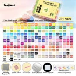 Yantjouet 2.6mm 221 Color Pre-Sorted Fuse Beads DIY Pixel Art Hama Beads Hand-Make Puzzle Game Iron Beads for Creative Toy