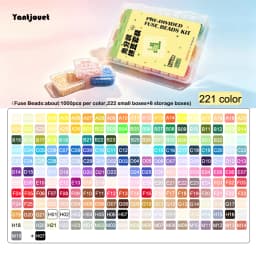 Yantjouet 2.6mm 221 Color Pre-Sorted Fuse Beads DIY Pixel Art Hama Beads Hand-Make Puzzle Game Iron Beads for Creative Toy