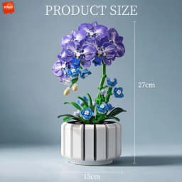 KAVOWORLD 627PCS Purple Butterfly Orchid Building Blocks Simulation Phalaenopsis Flower Pot Bricks Creative Gifts for Family