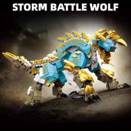 Creative 1028pcs Storm Battle Wolf Figure Building Blocks Set MOC Assembly Monster Zinogre Hunter Bricks Kit Toys For Boys Adult