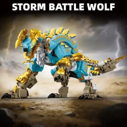 Creative 1028pcs Storm Battle Wolf Figure Building Blocks Set MOC Assembly Monster Zinogre Hunter Bricks Kit Toys For Boys Adult