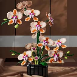 Potted Orchid Flower Building Block Set Artificial Plant Brick Model Elegant Desktop Decoration For Office Living Room Bedroom Wedding Party Romantic Valentine Anniversary Gift For Women Lovers