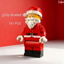761pcs In Stock Up Scaled Santa Claus Red Building Blocks Assembly Display Models Decor Collector Edition Christmas Gifts Adults