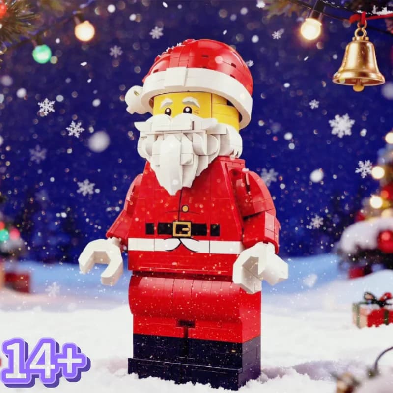 761pcs In Stock Up Scaled Santa Claus Red Building Blocks Assembly Display Models Decor Collector Edition Christmas Gifts Adults