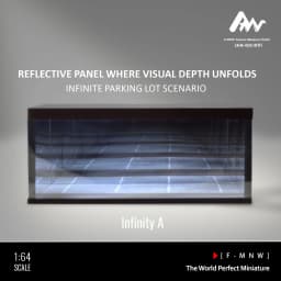 Diorama 1: 64 Mirrored Garage Model 1/64 Die-cast Car Display Case, Abyss Effect Car Parking Lot Model, Car Model Storage Box