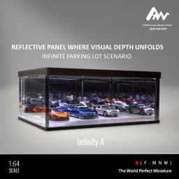 Diorama 1: 64 Mirrored Garage Model 1/64 Die-cast Car Display Case, Abyss Effect Car Parking Lot Model, Car Model Storage Box