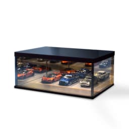 Diorama 1: 64 Mirrored Garage Model 1/64 Die-cast Car Display Case, Abyss Effect Car Parking Lot Model, Car Model Storage Box
