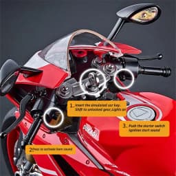 Key Start 1:9 1199 Panigale Alloy Sports Motorcycle Model Diecast Track Racing Motorcycle Model With Spray Sound Light Kids Toys