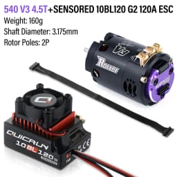 Hobbywing QUICRUN 10BL120 120A ESC W/Rocket 540 V3 4.5T Motor Sensored Brushless Combo for Competition 1/10 1/12 F1 RC Car