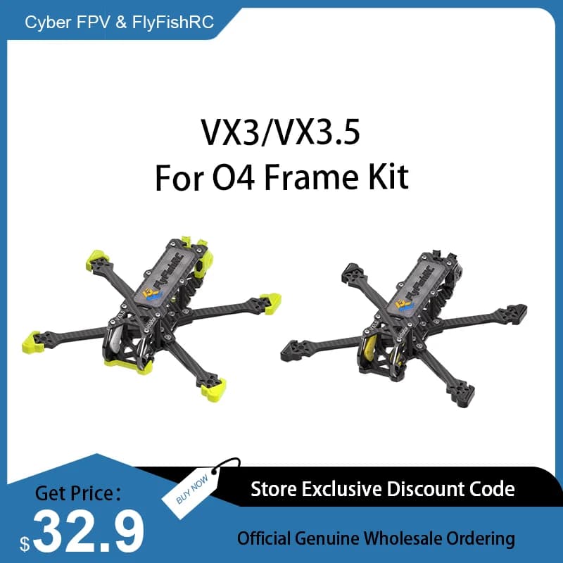 FlyFishRC Volador VX3 VX3.5 O4 FPV Frame 3inch 3.5inch Compatible with DJI O4 Air Unit For FPV RC Freestyle Quadcopter Kit