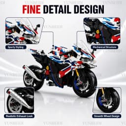 1:8 Motorcycle Building Set Toy - Children's Gift - Super Motorcycle Model Kit - Racing Car Assembly Toy - Children's Gift