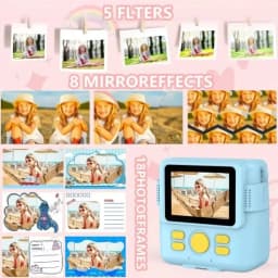 Portable Instant Print Camera for Kids - 1080P HD Video Camera with 3 Rolls Photo Paper and 32GB Card, Perfect Toy for Toddlers