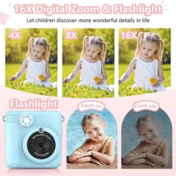 Portable Instant Print Camera for Kids - 1080P HD Video Camera with 3 Rolls Photo Paper and 32GB Card, Perfect Toy for Toddlers