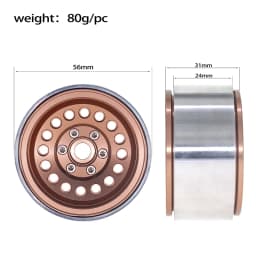 4pcs 1.9 Inch Beadlock RC Wheel Rim Set Wheel Hub for 1:10 RC Crawler Axial SCX10 II 90046 SCX10 III AXI03007 TRX4 D90