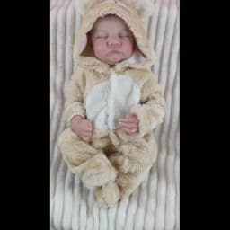 18-inch Rebirth Baby Doll 46cm Vinyl Realistic Sleep Newborn Dolls, Cute Bear Clothes, Children's Birthday Gift