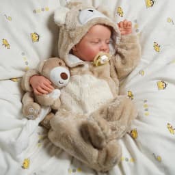 18-inch Rebirth Baby Doll 46cm Vinyl Realistic Sleep Newborn Dolls, Cute Bear Clothes, Children's Birthday Gift