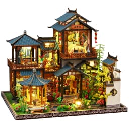 DIY Big Doll House Wooden Miniature Furniture Dollhouse Handmade Case Model Assembly Toys for Children Girls Birthday Gifts 2014
